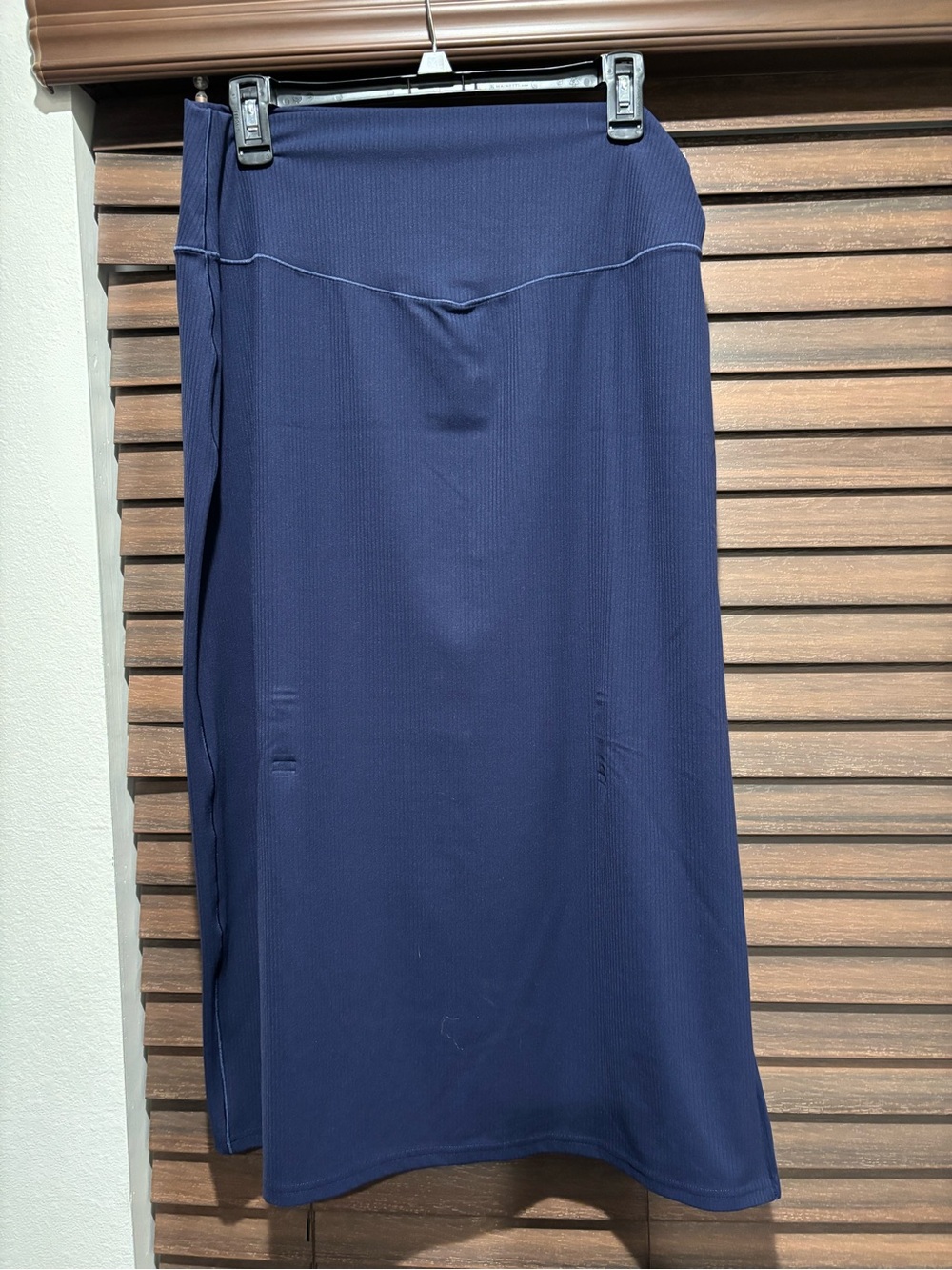 aerie Navy Ribbed Maxi Skirt